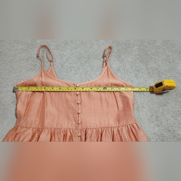 ENDLESS ROSE EXTRA SMALL XS ORANGE BUTTON DETAIL TIERED MAXI MIDI DRESS - Picture 7 of 9